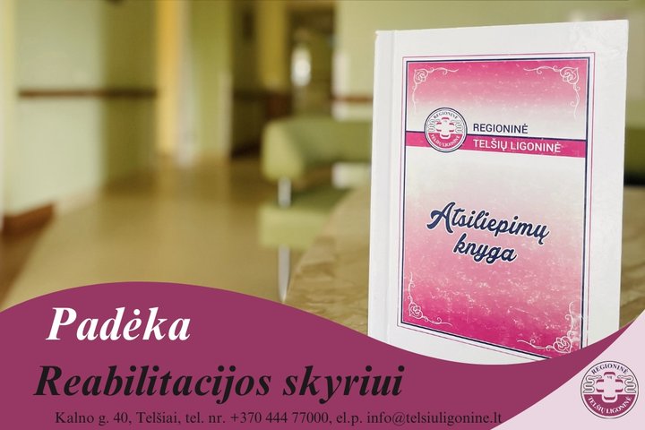 padėka Reabilitacijos skyriui