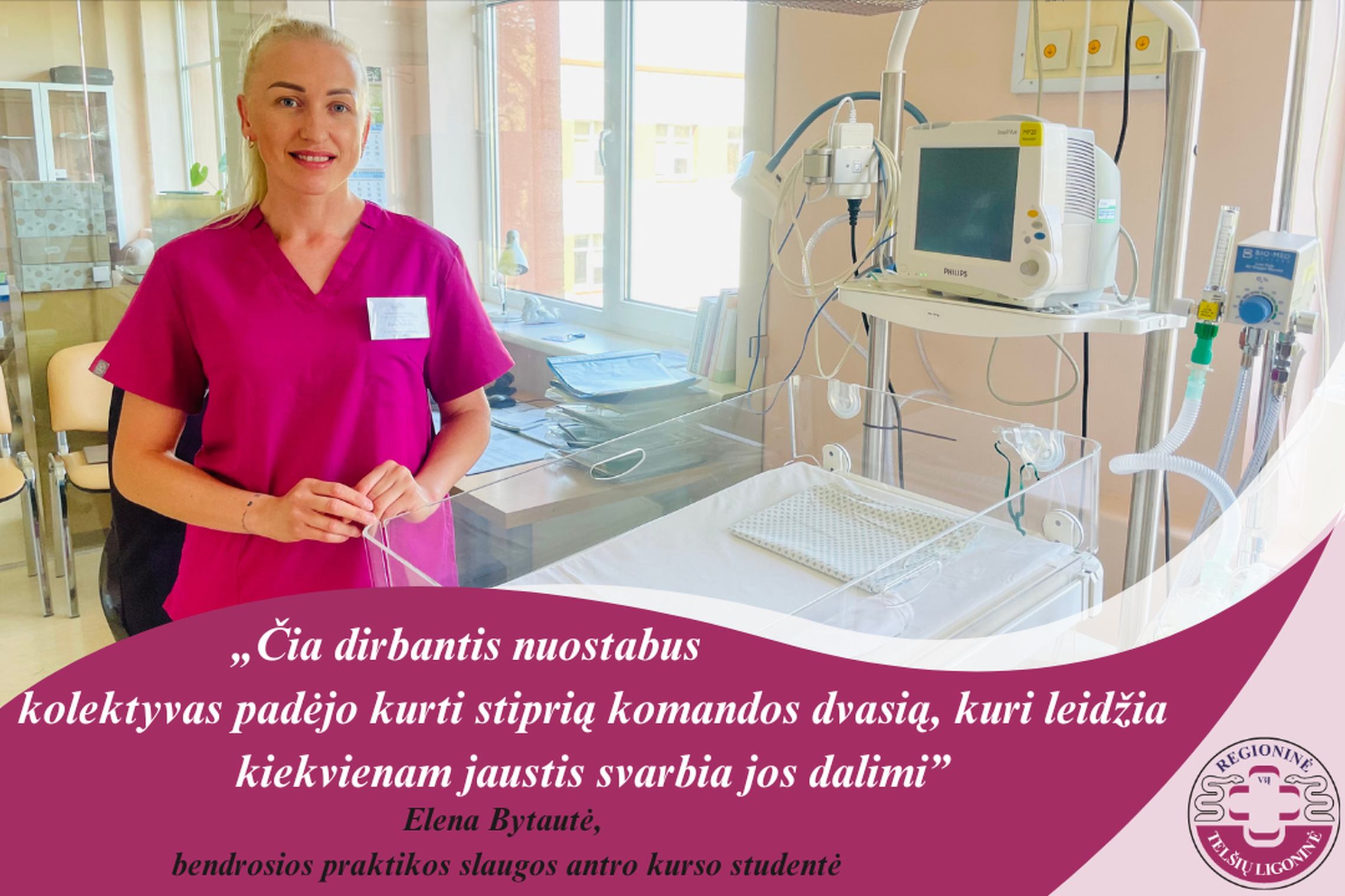 Elena Bytautė, bendrosios praktikos slaugos antro kurso studentė.