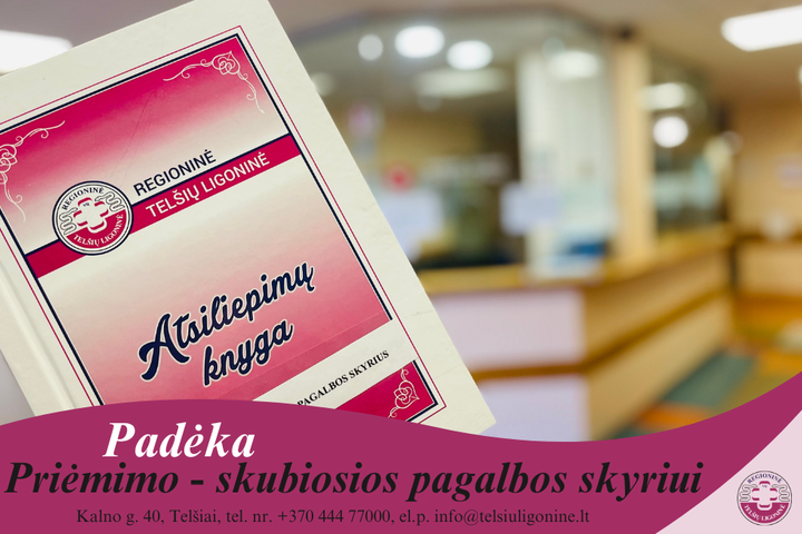 padėka priėmimo skyriui