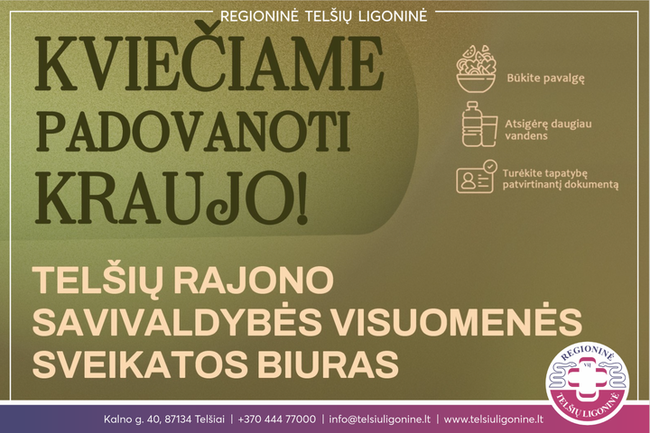 kvietimas paaukoti kraujo
