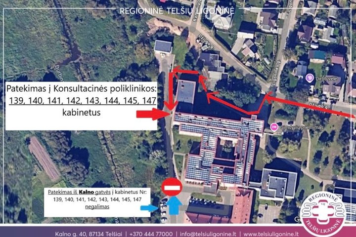 SVARBI INFORMACIJA PACIENTAMS ATVYKSTANTIEMS Į KONSULTACIJAS REGIONINĖJE TELŠIŲ LIGONINĖJE