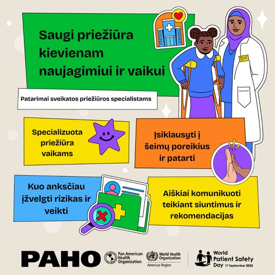 Rugsėjo 17 d. minima Pasaulinė pacientų saugos diena