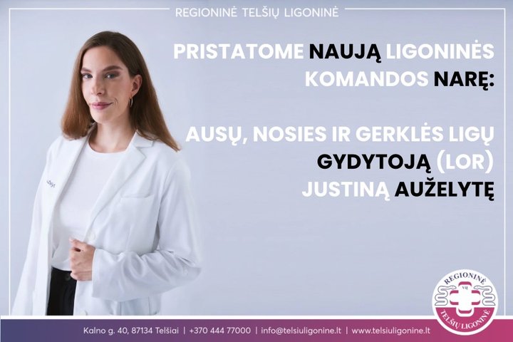 ausų, nosies ir gerklės ligų gydytojas (LOR) Justina Auželytė
