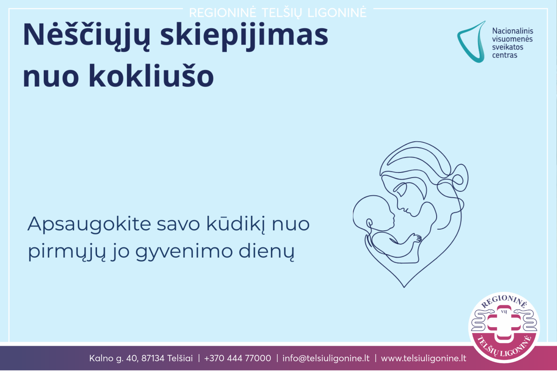 Svarbi informacija dėl nėščiųjų skiepijimo nuo kokliušo