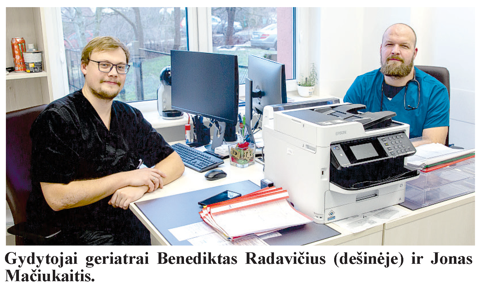 Gydytojai geriatrai Benediktas Radavičius (dešinėje) ir Jonas Mačiukaitis